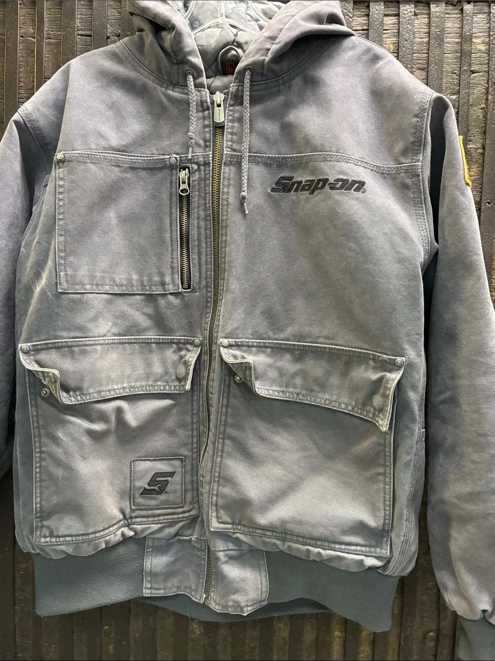 Snap-on Men's Hooded Bomber Jacket in Gray - Picture 2 of 7